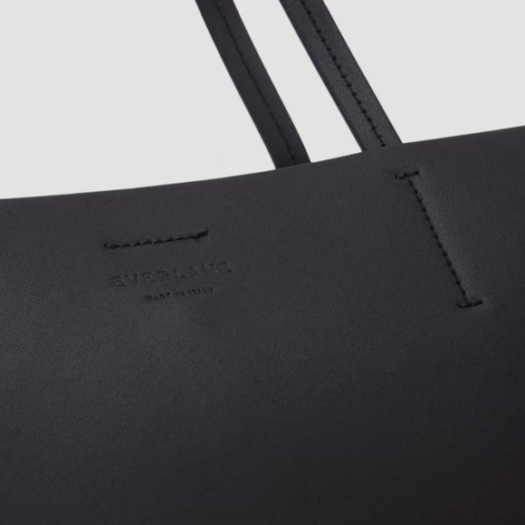 Everlane The Luxe Medium Italian Leather Tote (Black) - Picture 2 of 12